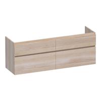 Brauer Delight - Onderkast - 160 cm - met 4 Softclose Lades Greeploos en 2 Sifon Uitsparingen - Lamellen Eiken Wit - thumbnail