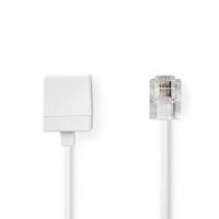 Nedis Telecomverlengkabel | RJ11 Male | RJ11 Female | 5.00 m | Kabel design: Plat | Kabeltype: RJ11 | Wit - TCGL90205WT50 - thumbnail