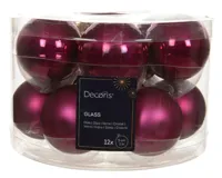Decoris kerstballen Glas 12st Granaatappel 5cm - thumbnail