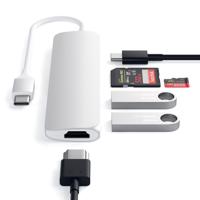 SATECHI USB-C Hub Slank Multipoort Adapter V2 Met 60W USB-C PD, 4K HDMI (60Hz), Micro/SD Kaartlezers, USB 3.0 - Voor M2/ M1 Macbook Pro/Air, M2/ M1 iPad Pro/Air, M2 Mac Mini, iMac M1 (Zilver) - thumbnail