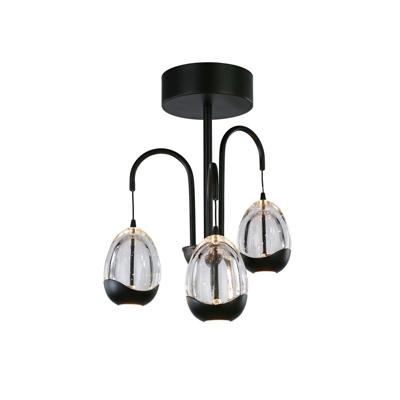 Highlight PlafondlampClear Egg zwart 3-lichts - P6454.20