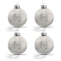 Kerstbal met naam - Zilver - 4 stuks - thumbnail