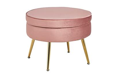 Artistiq Poef 'Andres' Velvet, kleur roze