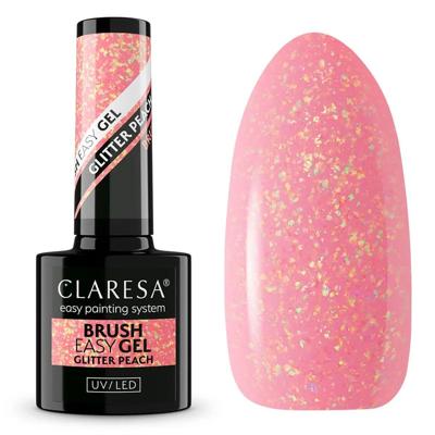 Claresa brush easy gel glitter peach 5ml Claresa brush easy gel glitter peach 5ml