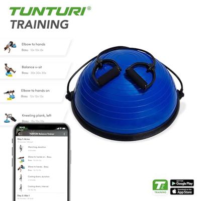 Tunturi Balanstrainer Bal | Met fitness elastieken | Blauw