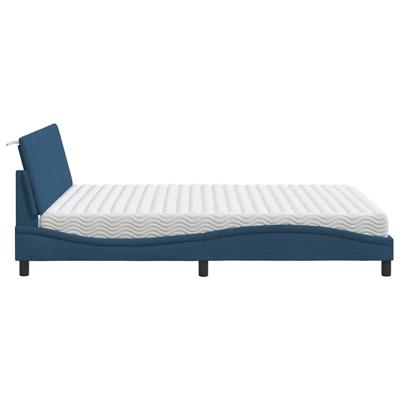 Bed met matras "Hanko" stof blauw 180x200 cm