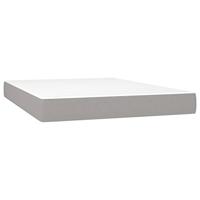 Boxspring met matras stof lichtgrijs 140x190 cm - thumbnail