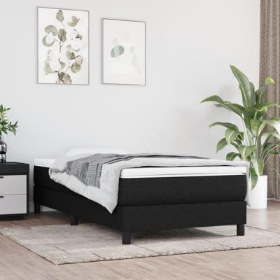 Boxspring met matras stof zwart 90x190 cm