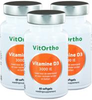 VitOrtho Vitamine D3 3000 IE Softgels 60st - thumbnail
