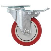 VidaXL Zwenkwielen met dubbele remmen 4 st 100 mm - thumbnail