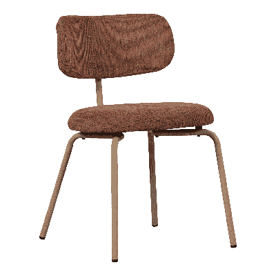 WOOOD Eetkamerstoel 'Travis' Geweven stof, kleur Bruin