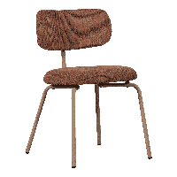 WOOOD Eetkamerstoel 'Travis' Geweven stof, kleur Bruin - thumbnail