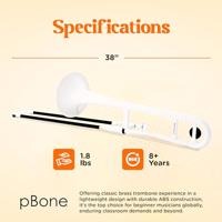 Jiggs pBone Bb Tenor Trombone Wit met tas - thumbnail