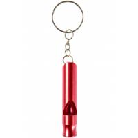 LG Imports sleutelhanger met fluitje aluminium 6 cm rood - thumbnail