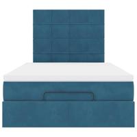 Ottoman bed met matrassen 120x200cm fluweel donkerblauw - thumbnail