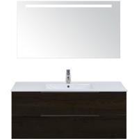 Seville Badmeubelset 120 cm - 2 Laden Black Oak Edge - Wastafel Enjoy Enkel met Sence Spiegel - thumbnail