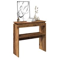 Wandtafel 80x30x102 cm bewerkt hout oud houtkleurig - thumbnail