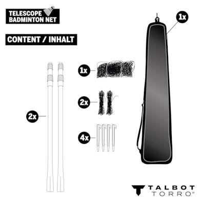 TALBOT TORRO Telescopisch badmintonnet