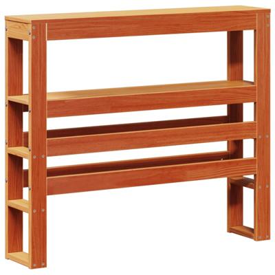 Bedframe met hoofdbord massief grenenhout wasbruin 100x200 cm