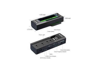 Sandberg USB Cloner+Dock M2+NVMe+SATA USB 3.2 Gen 2 (3.1 Gen 2) Type-C Zwart