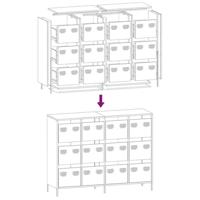 Dressoir 135x39x103,5 cm koudgewalst staal antracietkleurig - thumbnail