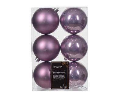 Kerstbal kunststof d8 cm klila 6st kerst Decoris - Decoris Kerstbal kunststof d8 cm klila 6st kerst Decoris - Decoris