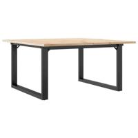 Salontafel O-frame 90x90x45 cm massief grenenhout en staal - thumbnail