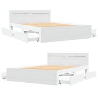 Bedframe met hoofdeinde zonder matras 120x200 cm wit - thumbnail
