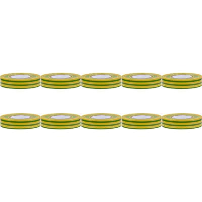 Isolatietape 10 Pack - Yurga - Groen/Geel - 20mmx20m