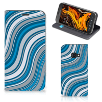 Samsung Galaxy Xcover 4s | Hoesje met Magneet | Waves Blue - thumbnail