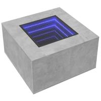 Salontafel met LED 60x60x40 cm bewerkt hout betongrijs - thumbnail