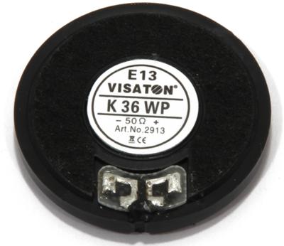 Visaton K 36 WP - 8 Ohm 1.4 inch 3.6 cm Mini-luidspreker 1 W 8 Ω Zwart Kunststof membraan, Vochtbestendig
