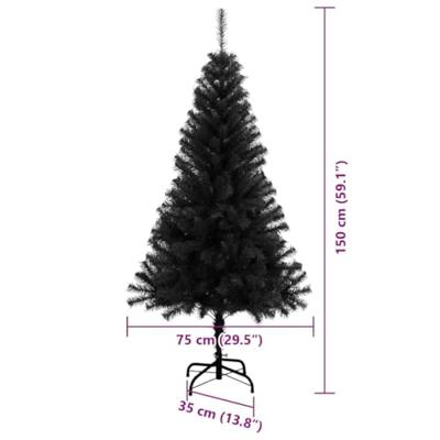 VidaXL Kerstboom met 150 led met standaard zwart 150 cm pvc VidaXL Kerstboom met 150 led met standaard zwart 150 cm pvc