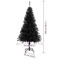 VidaXL Kerstboom met 150 led met standaard zwart 150 cm pvc - thumbnail