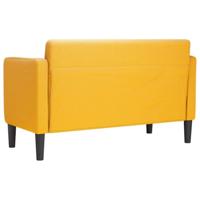 Loveseat bank 109 cm corduroy stof lichtgeel - thumbnail