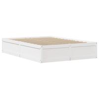 Bedframe zonder matras massief grenenhout wit 150x200 cm - thumbnail