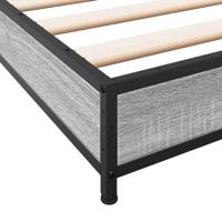 Bedframe bewerkt hout metaal grijs sonoma eiken 120x200 cm - thumbnail