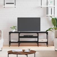 Tv-meubel 121x35x45 cm bewerkt hout en ijzer zwart - thumbnail
