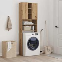 VidaXL Wasmachinekast 64x25,5x190 cm artisanaal eikenkleur - thumbnail