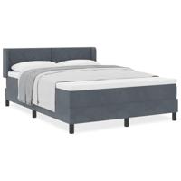 Boxspringbed met matras fluweel donkergrijs 140x200 cm - thumbnail