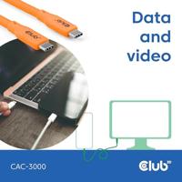 Club3D USB4 Gen 3x2 20Gbps 240W USB Type-C 2m Oranje - thumbnail