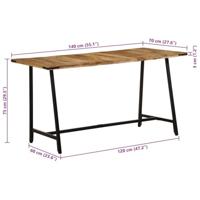 Eettafel 140x70x75 cm massief mangohout - thumbnail
