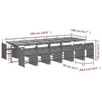 13-delige Tuinset met kussens poly rattan zwart - thumbnail