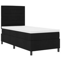 Boxspringbed met matras met hoofdeinde Zwart 100 x 200 cm Stof - thumbnail