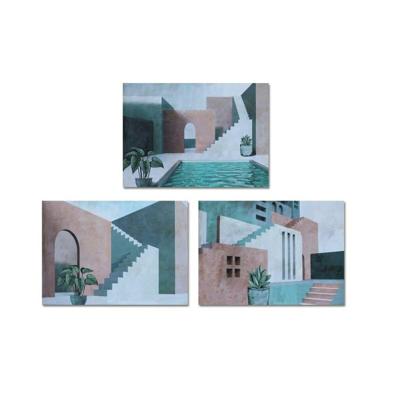 Schilderij DKD Home Decor Huis (70 x 1,8 x 50 cm)