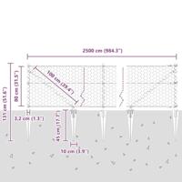 VidaXL Afrasteringspaal zilver 25 x 0,8 m (50 mm gaas) staal - thumbnail