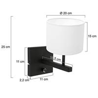 Steinhauer WandlampjeStanger met witte kap - 8171ZW - thumbnail