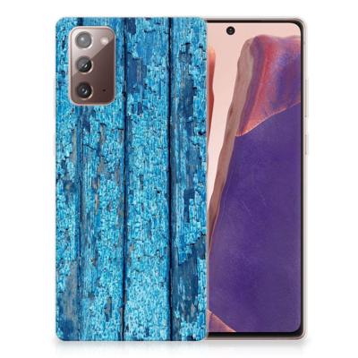 Samsung Note 20 | Bumper Hoesje | Wood Blue Samsung Note 20 | Bumper Hoesje | Wood Blue