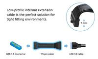 Akasa USB 3.0 19-pin internal extension cable with low-profile connector Zwart - thumbnail