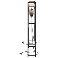 Opberghoofdbord met plank Sonoma eiken 135 cm Bewerkt hout - thumbnail